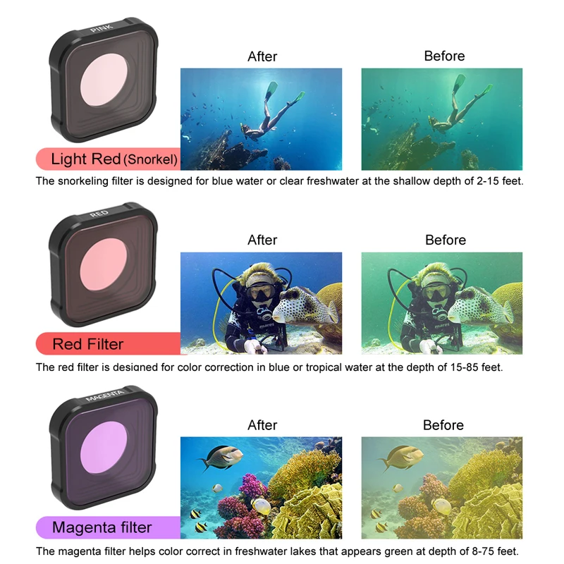 Underwater Color Correction Gopro Filters For Underwater Gopro Red