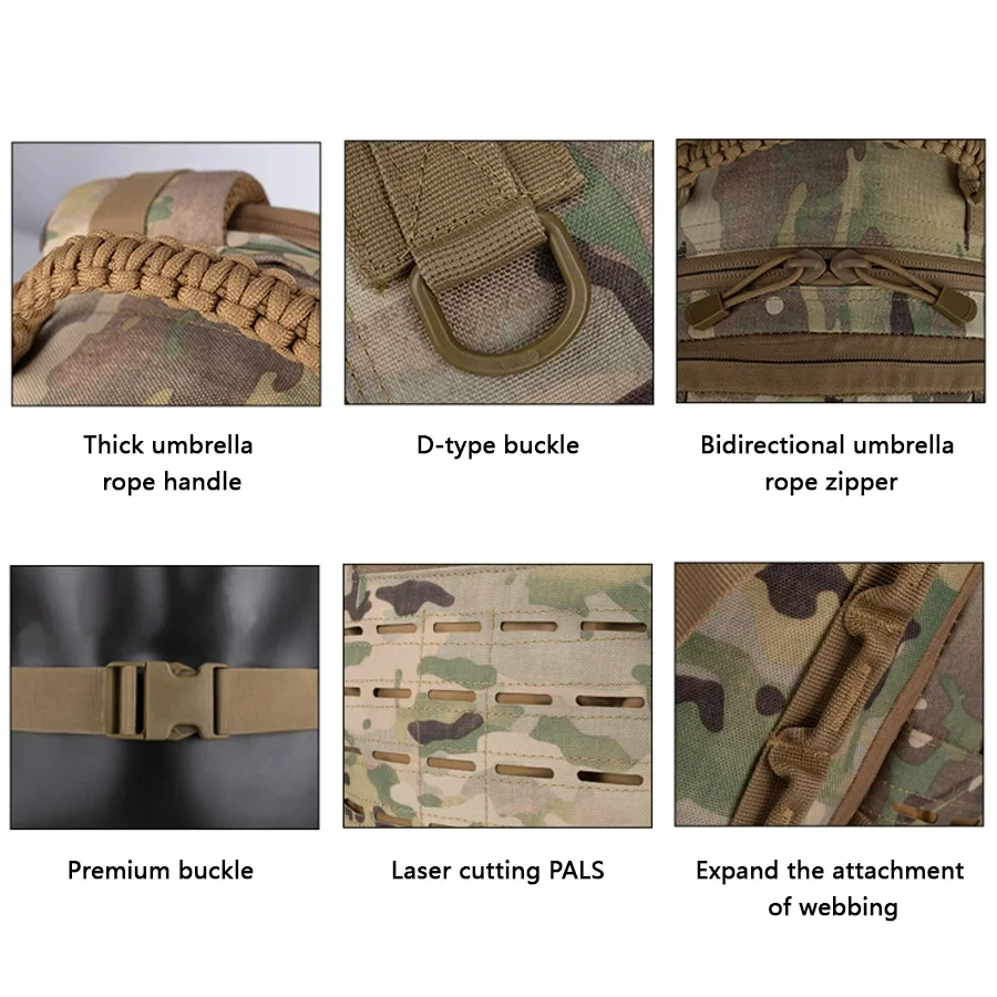 Zaino Tattico da Caccia per Alpinismo, Escursionismo e Attività all'Aperto, Stile Mimetico Accessori per Borse da Caccia - immagine 5