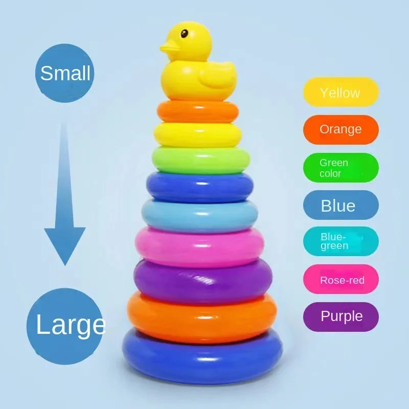 Rainbow circle kindergarten ring circle stacking music early education educational toys 5