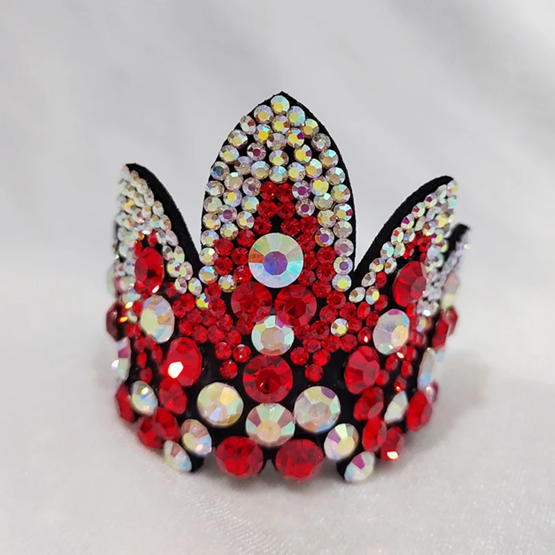 Rhinestones Crown Girls Hair Accessories Rhythmic Gymnastics Cheerleading Dance Competition Headwear Headflower Girls Hair Accessories