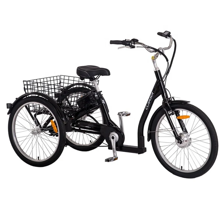 

36V 250W Electric Tricycle Three Wheelers Tricycle Cargo Tricycle With Basket 24 Inch 7 Speeds