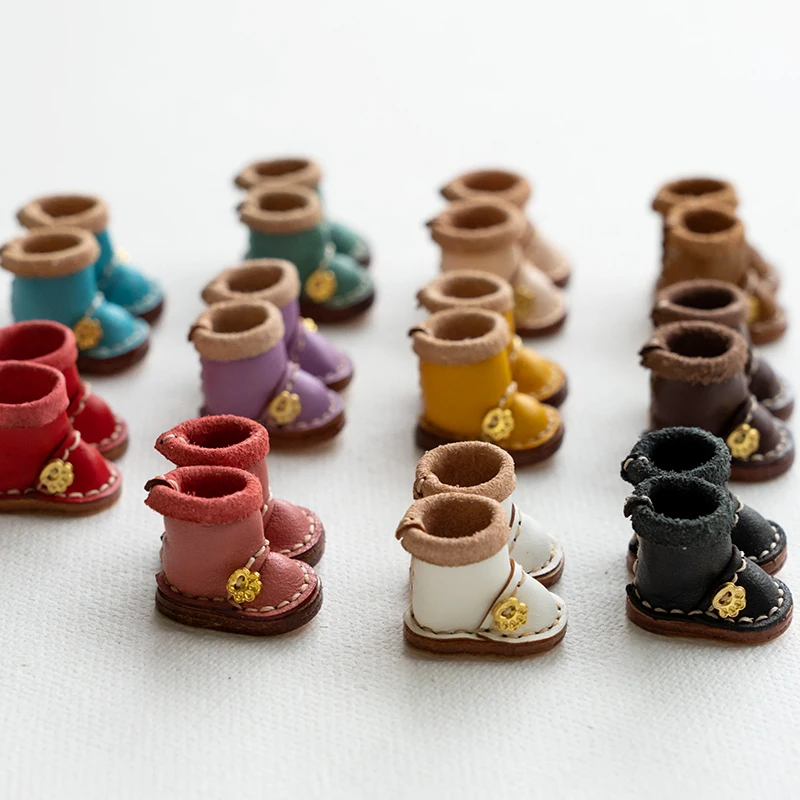 New 1/12bjd Bjd Doll Shoes High Top Handmade Leather Cowhide Boots Obitsu 11 Shoes OB11 Size GSC Doll 11cm Body 9