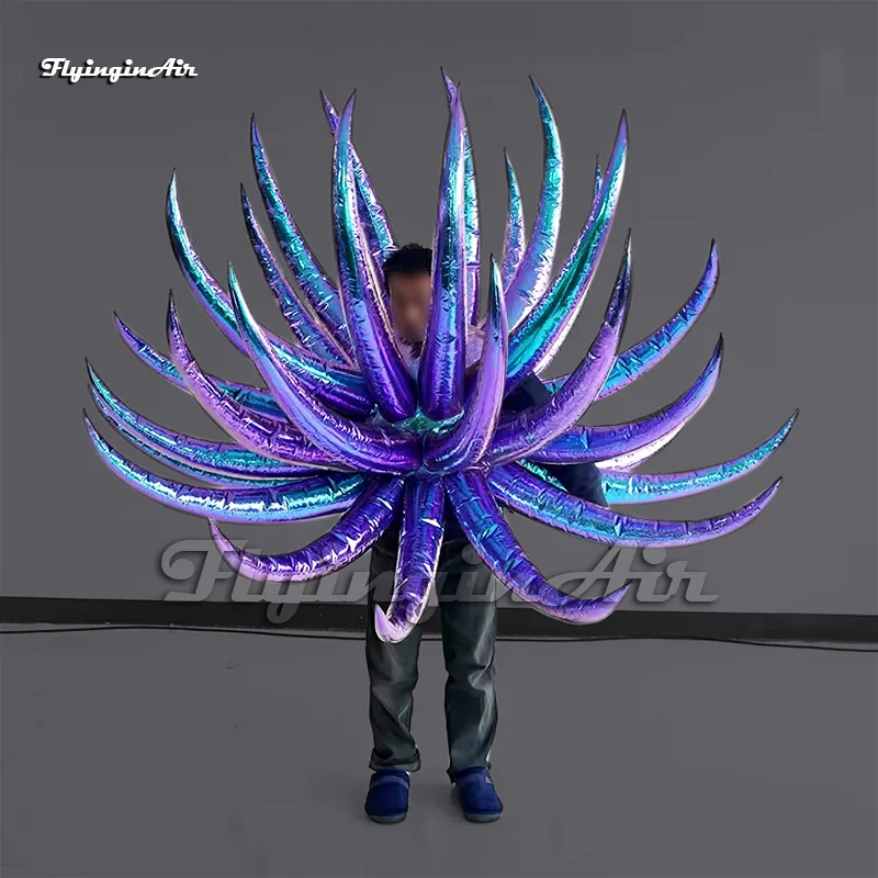 

Luxury Shiny Wearable Inflatable Catwalk Model Costume Blow Up Stage Performance Spine Clothing For Parade Show