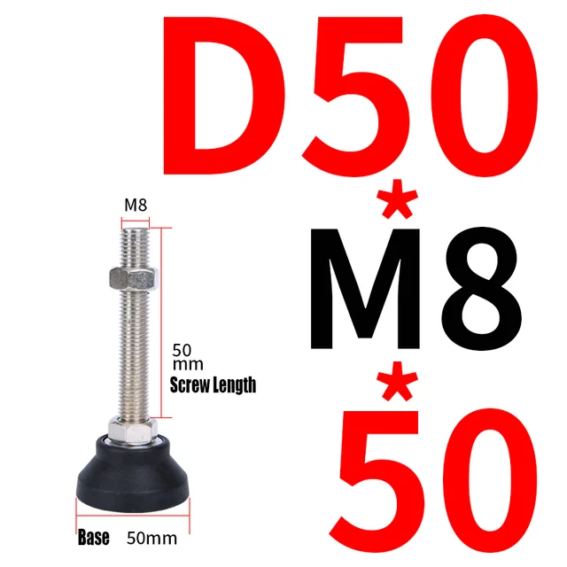 Piedini Regolabili Per Mobili In Acciaio Inox - Set Da 8 Pezzi, Altezza 0-15mm, Portata 100kg