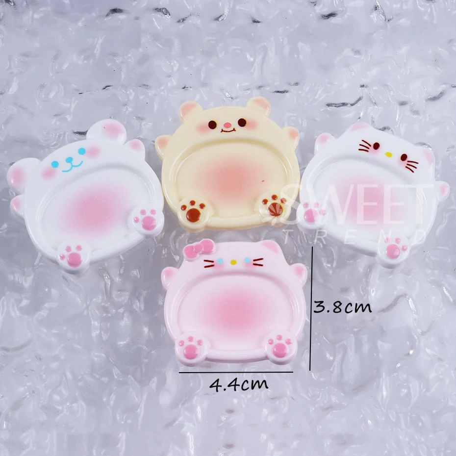 2pcs/set Cartoon Bear Nail Art Palette False Nail Tips Mixing Color Drawing Pallet Gel Polish Display Board Shelf Manicure Tools