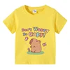 Capybara Kids Funny Cotton T-shirt 3-10Years Children Short Sleeved Summer Tees 2025 New Capibara Girls Casual Tops Boy Clothes 2