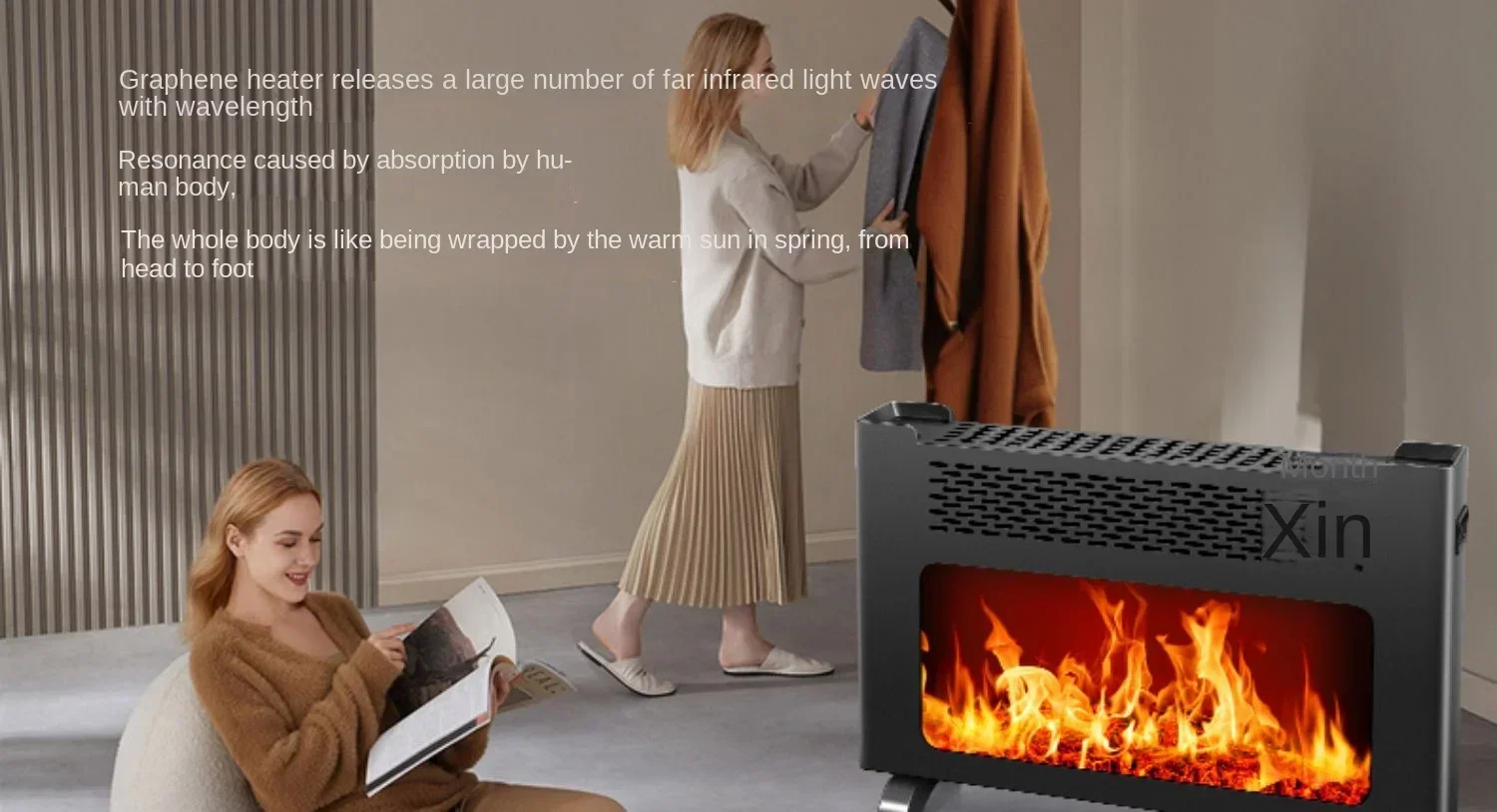 220V Camel heater for household energy-saving fireplace, graphene indoor electric heating 6