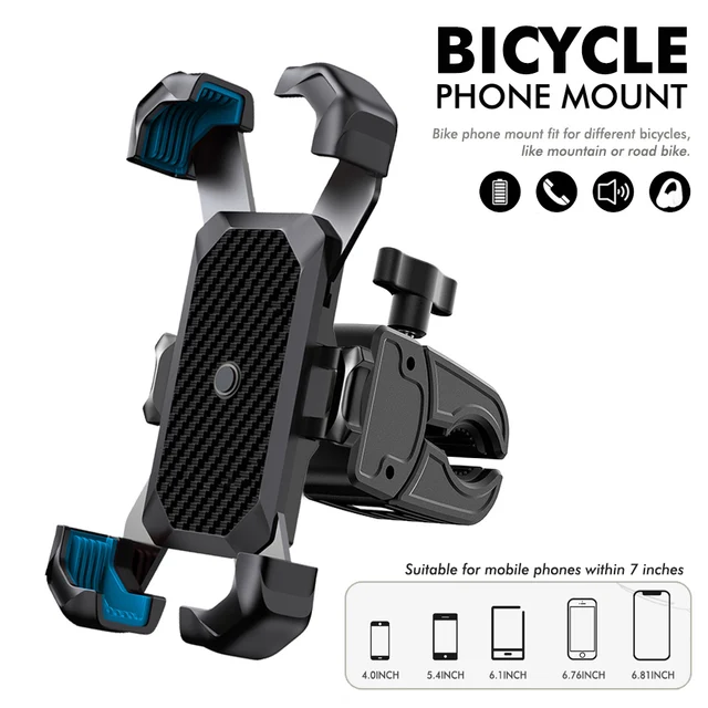 ABS Bike Phone Holder for Motorcycle,360° Shockproof Handlebar Mount Universal for iPhone 15 Pro/Samsung S24 4-7" Phone 2025 New