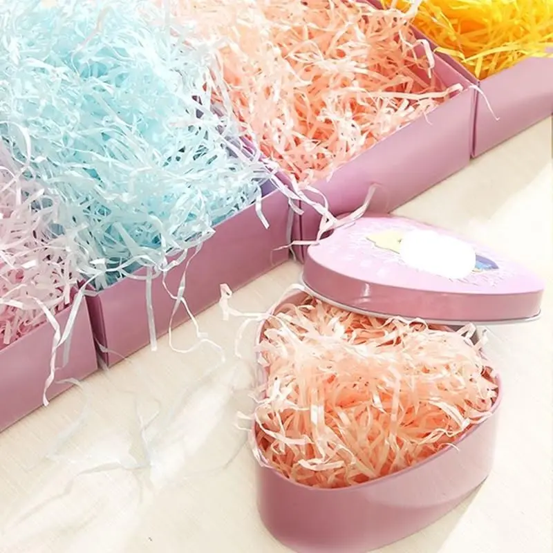 Gift Box Filler 100g Colorful Raffia Shredded Paper Confetti Candy Boxes DIY Gift Box Filling Material Tissue Party Gift Packaging