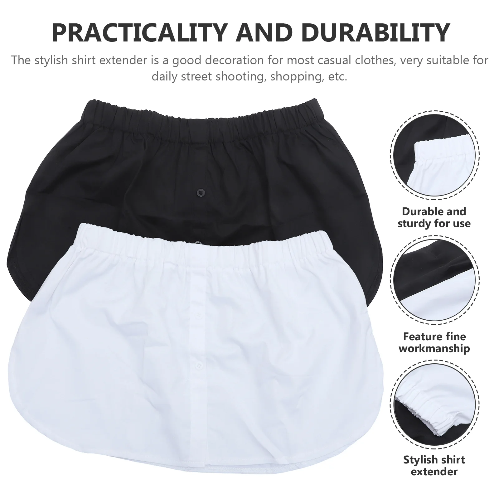 2 Pcs Wild All-Match Fake Hem Women's Sweaters Layering Shirt Extender Acetate Tops Extenders