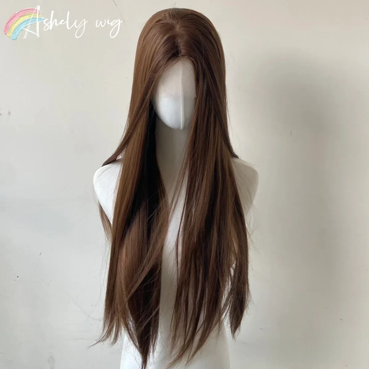 Synthetic Wig Honey Brown 13x4 Lace Front Long Straight Wig Daily Use Wear and Go Front Lace Glueless Wig