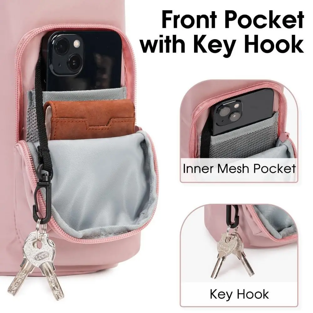 Insulated Crossbody Water Bottle Carrier with Adjustable Strap and Phone Pocket