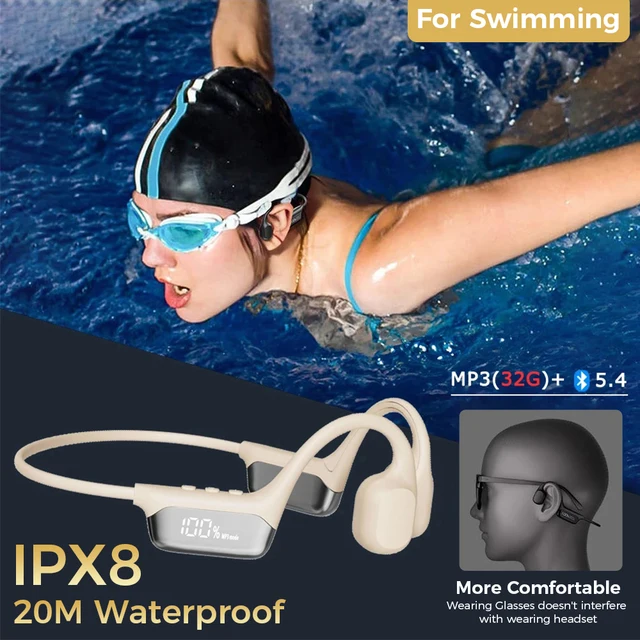 Bone Conduction Earphones IPX8 Waterproof Headset for Swimming Bluetooth 5.4 Wireless Sport Headphones MP3 32G RAM Hifi Stereo 1