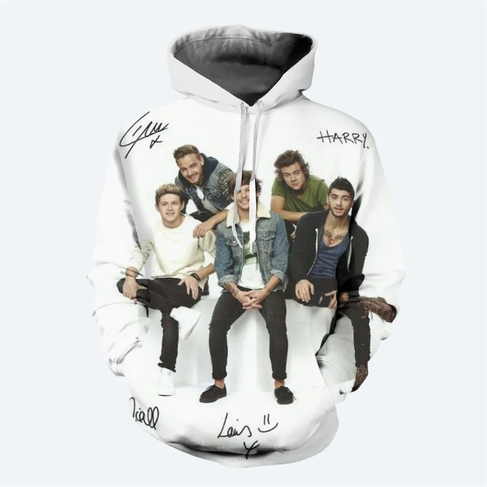 Nueva sudadera con capucha para hombre con estampado 3D de la banda One Direction, suéter con patrón de moda urbana, estilo hip hop, sudadera informal para hombre