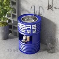 ลมอุตสาหกรรมน้ํามัน Barrel อ่างล้างหน้าห้องน้ําอ่างล้างจานชั้นยืนล้าง Art บุคลิกภาพอ่างล้างหน้าอ่างล้างหน้า 4