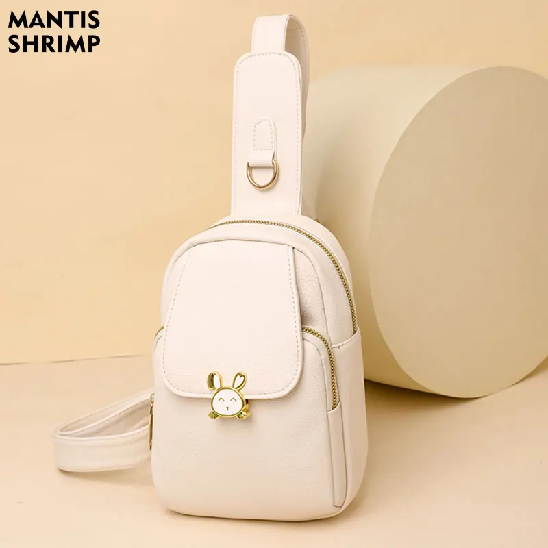 여성용 다기능 싱글 스트랩 가슴 가방, 도난 방지 가슴 가방, 패션 숄더 메신저 백, 헤드셋 구멍 