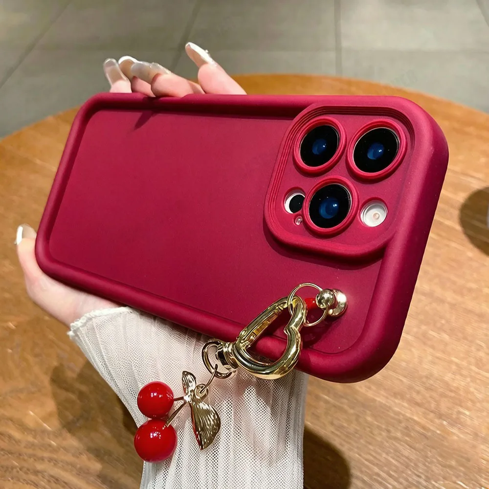 Adorable 3D Cherry Pendant Phone Case Charm