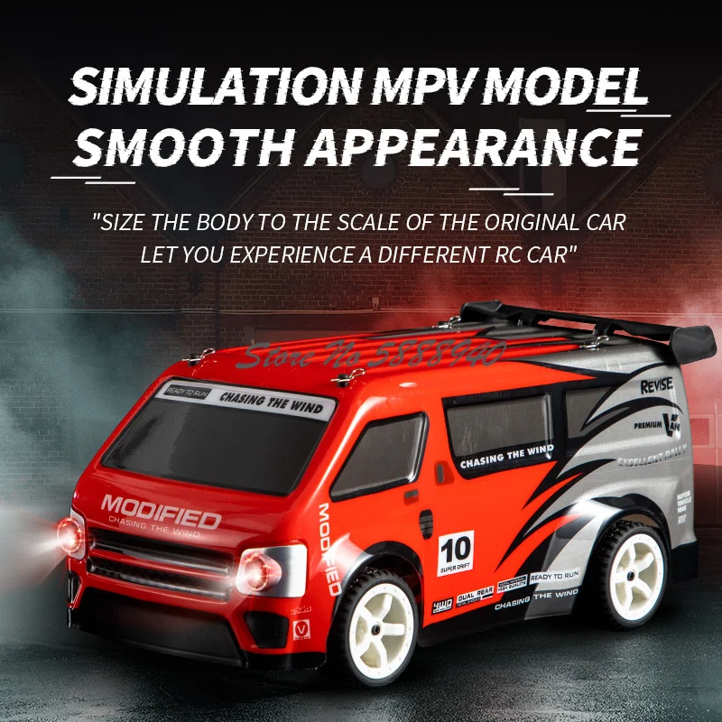 1:16 4WD MPV Electric Remote Control Truck Model 2.4G Angel Eye Headlight 360° High Speed Drift RC Car Truck With Dual Set Wheel 6