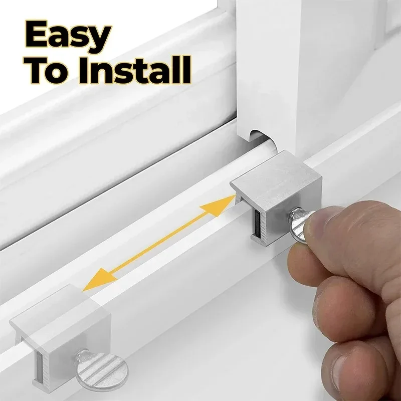 6/8/12PCSAluminum Alloy Door and Window Lock Safety Lock Window Limiter Holder Child Protection Artifact High-rise Accessories