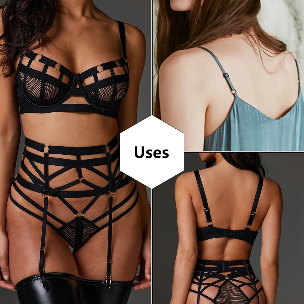 Bra Strap Adjustment Buckles Bra Rings And Sliders Swimsuit Meta Strap Adjusters 10Sets Underwear Lingerie DIY Hardware Nickel-free Accessories