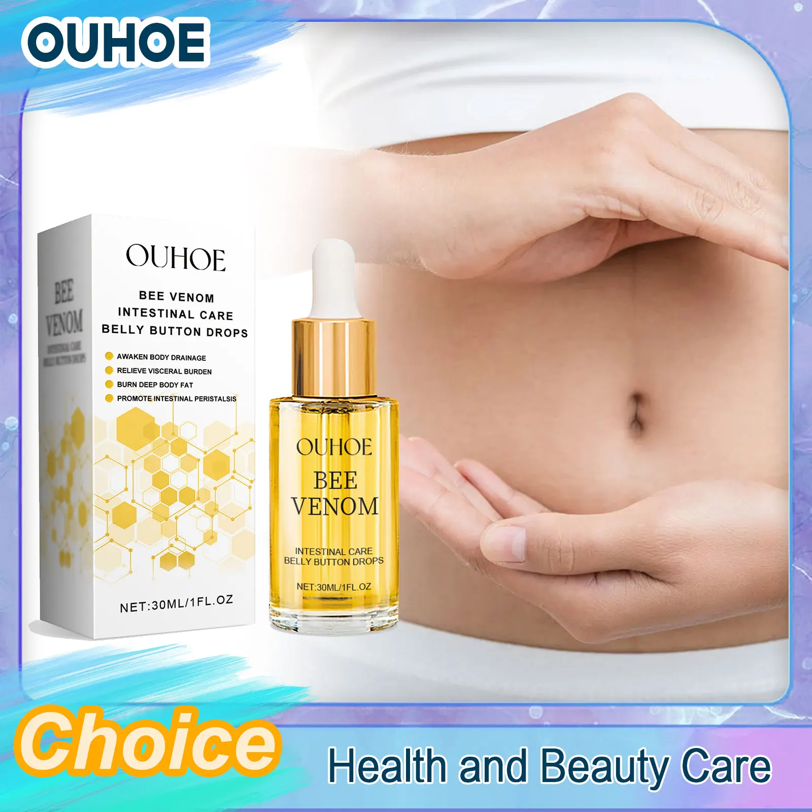Fat Burning Serum Bee Venom Intestinal Body Care Tighten Firming Shaping Waist Abdomen Buttocks Belly Button Weight Loss Drops_voghion.com