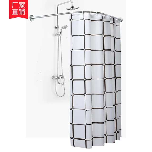 Barra de ducha curvada extensible, soporte a prueba de óxido, ajustable,  para lavandería, dormitorio, armario, hogar - AliExpress