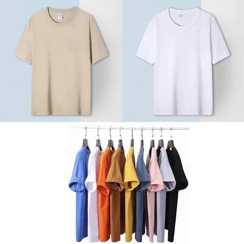 

New men's casual short sleeved solid color T-shirt
