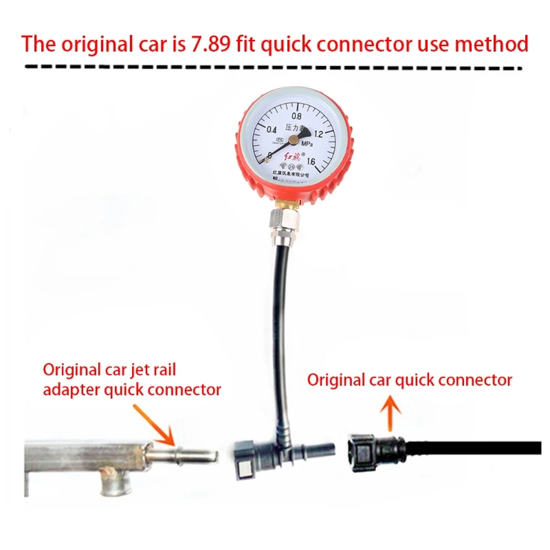 Manomètre de pression de carburant pour moto et voiture, 0-1MPA, outil de  test avec connecteur 7.89 et 9.49mm - AliExpress