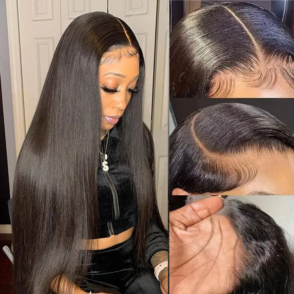 40 46 Inch Bone Straight 13x6 Hd Lace Frontal Wig For Women Black 13x4 Human Hair Wigs Pre Plucked 360 Full Lace Wig Human Hair