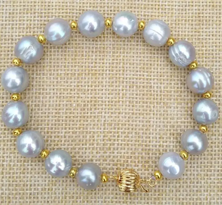 

Beautiful AAA 11-12mm South Sea Genuine Gray Pearl BRACELET 7.5-8" fine jewelry fine jewelryJewelry Making