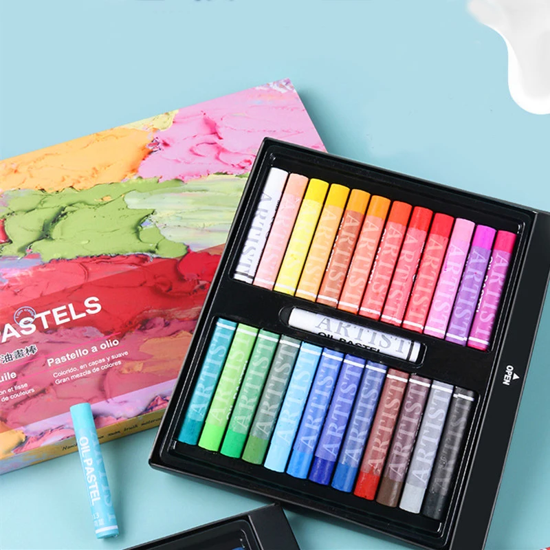 Professional Drawing Crayon Soft Oil Pastel Set 12/24/36/48 Colors For Kids Artists Students