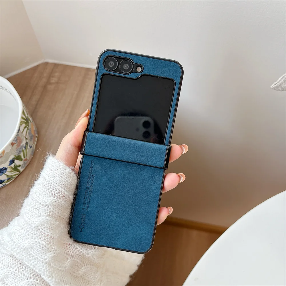 Luxury Leather Matte Fashion Phone Case with Hinge Protection