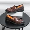 New Loafers for Men Patent Leather Stone Pattern Slip-On Round Toe Wedding Shoes for Men Size 38-44 Men Shoes 2