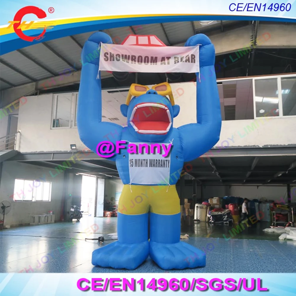 

6m/8m//10m giant inflatable gorilla with free banners/ inflatable orangutan monkey with car