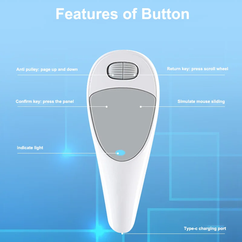 Wireless Bluetooth Thumb Air Apple Mouse Finger Touch Remote Rechargeable Mause Computer Palm Mice para Tablet tv pc Android Ios - Imagem 2