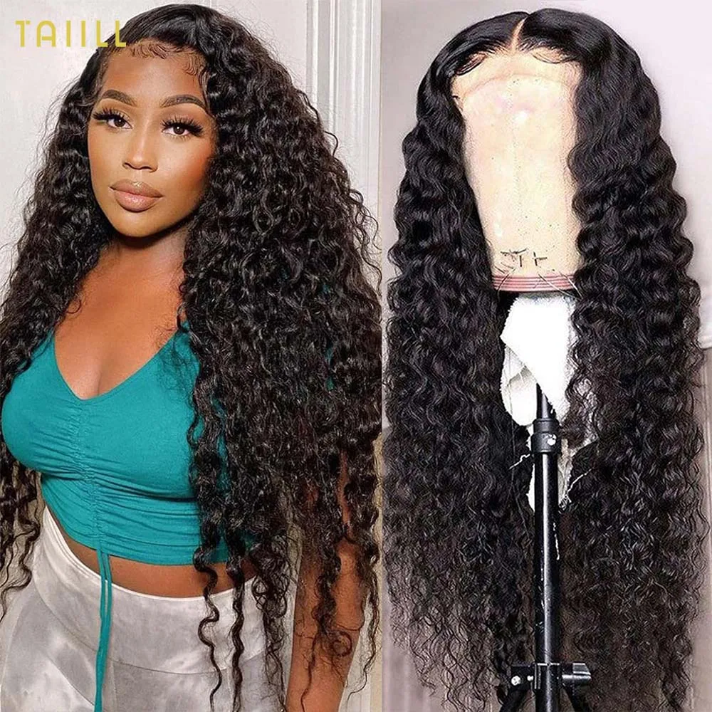 

Water Wave Lace Closure Wig Human Hair 4x4 Lace Front Wigs for Women Unprocessed Brazilian Virgin Human Hair Wet and Wavy Taiill