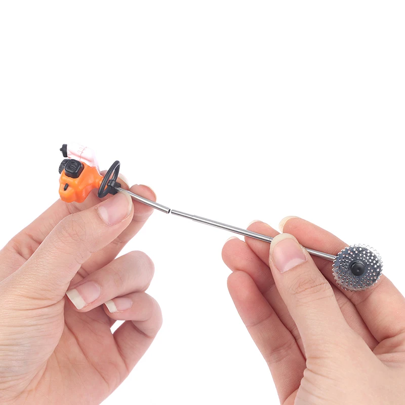 1PC Simulation Repair Tool Saw 1:12 Dolls Houses Miniature Chain Saw Lawn Mower Garden Decor Furniture Accessories Pretend Toys