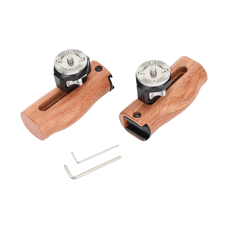 Universal Wooden Handgrip with ARRI-Style Rosette M6 Male Connection Mount For C