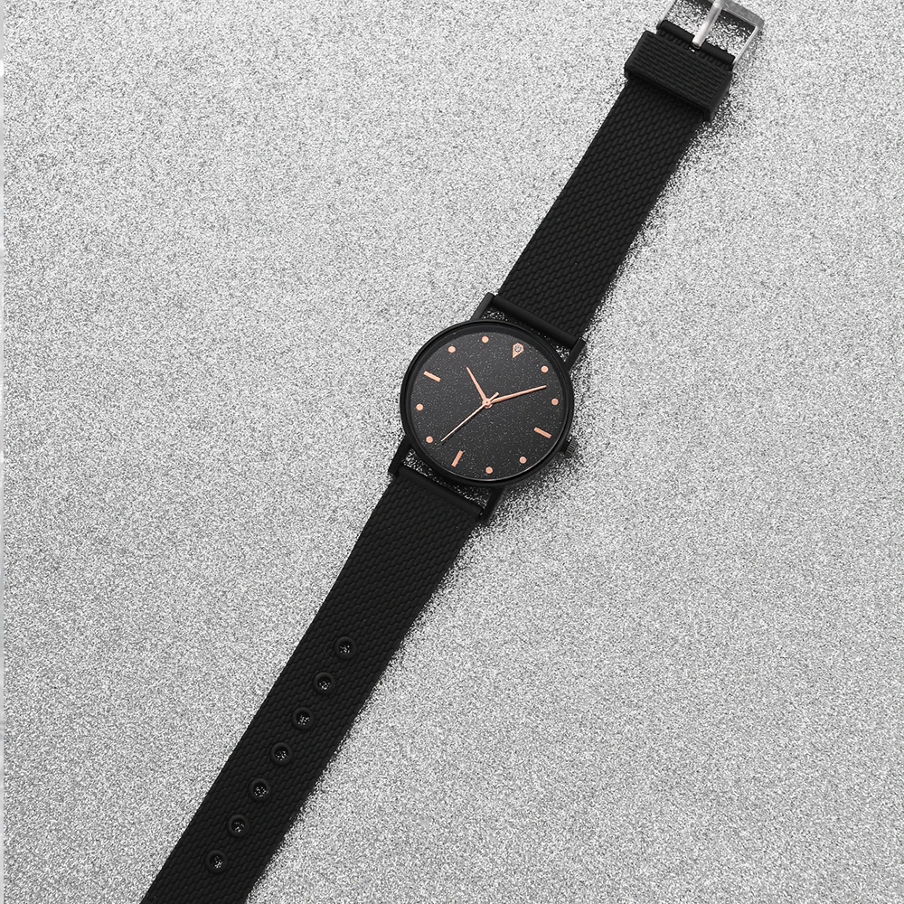 2PCS Set Black Luxury Rhinestone Watches Women Crystal Quartz Bracelet Watches Wristwatch Ladies Dress Wristwatch Clock