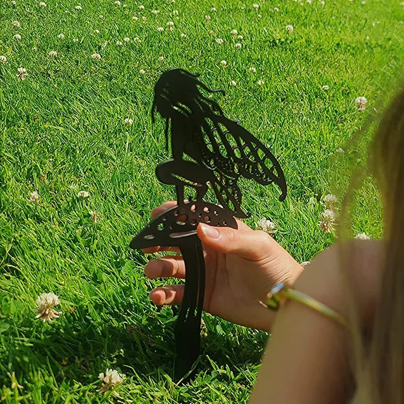 

HELLOYOUNG Garden Fairy Alette An Exclusive Metal Outdoor Decor Your Patio and Lawn Large Outdoor Metal Yard Art Garden Decorati