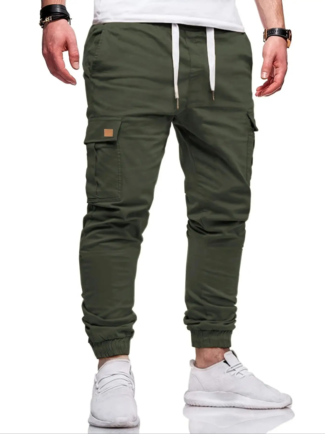 Herren Casual Jogginghose mit Kordelzug Cargo Wanderhose Outdoor Twill Trainingshose – Detail 11