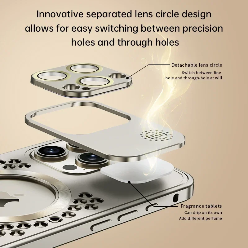 Magnetic Metal Heat Dissipation Phone Case For iPhone 12 13 14 15 Pro Max Plus Aluminum Cover Magsafe For IPHON 14 15 Pro Promax