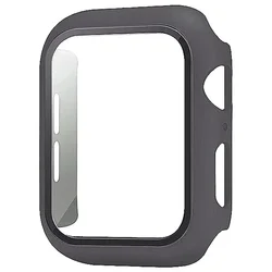 Enhanced Protective Hard Case with Tempered Glass Screen Protector for Smartwatch - Anti - Scratch Cover, Sleek and Durable Design (Gun gray)