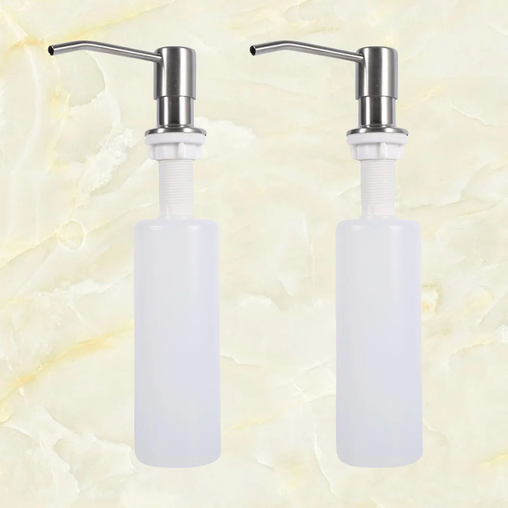 

2Pcs 300ml Sink Liquid Soap Bottle Detergent Pump Bottle Cleanser Essence Dispenser Washbasin Supply for Kithcen Bathroom(White)