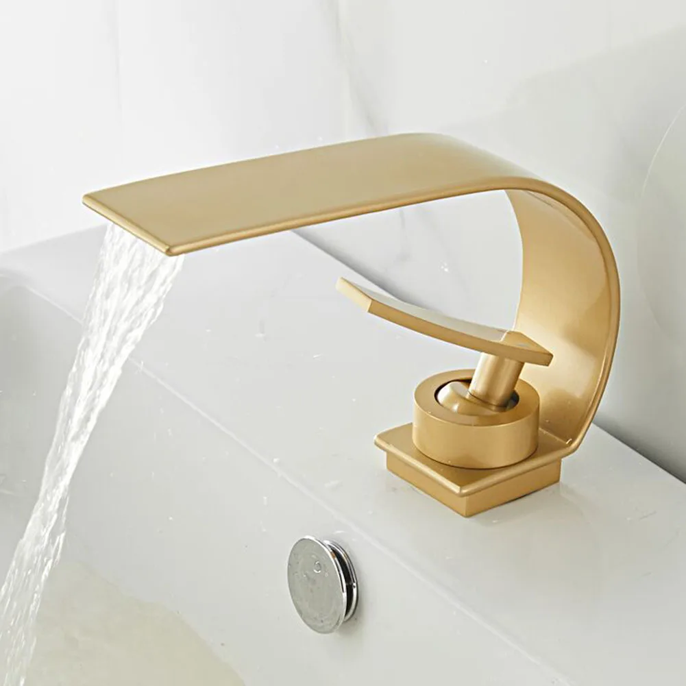 1pcs toilets Basin Faucet Waterfall Brass wall-mounted basin faucet hot and cold Bathroom Plate Home Parts