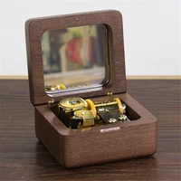 Vintage Music Box Walnut Wood Clockwork Musical Box with Mirror for Elise You Are My Sunshine Birthday Gifts for Boyfriend 2