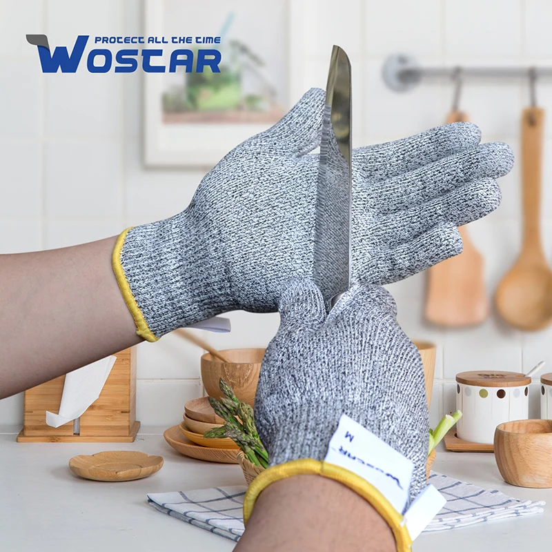 Wostar-guantes anticorte, resistentes a los cortes, antiarañazos, para  corte de vidrio, cocina, pesca, al aire libre