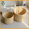 Handmade Straw Woven Storage Basket With Lid Snack Organizer Storage Box Laundry Baskets Rattan Storage Flower Basket 1