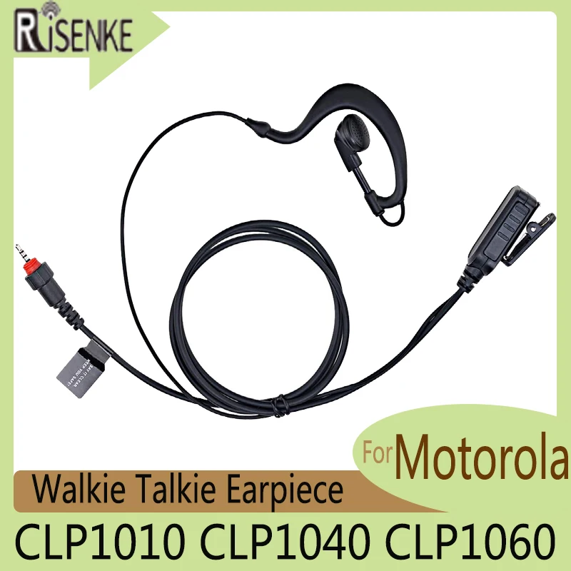 RISENKE-Surveillance Walkie Talkie Accessories, Earpiece Headset, Compatible with Motorola, CLP1010, CLP1040, CLP1060, Radios