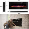 50 Inch Ultra-Thin Electric Fireplace, Multicolor Flame, Timer, Low Noise  Recessed and Wall Mounted Linear Fireplace Heater 2